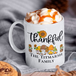 感謝の小さなひまわり格言家族 コーヒーマグカップ