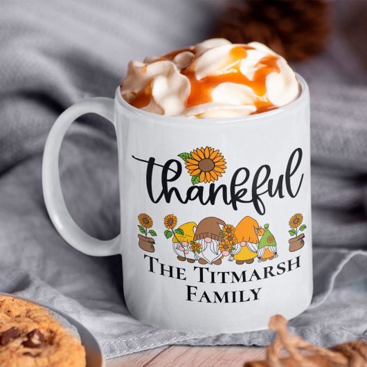 感謝の小さなひまわり格言家族 コーヒーマグカップ