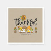 感謝の小さなひまわり格言家族 スタンダードカクテルナプキン (正面)
