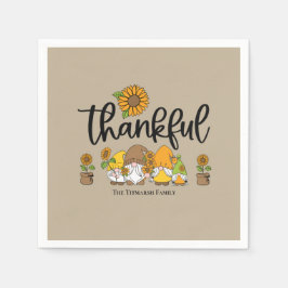 感謝の小さなひまわり格言家族 スタンダードカクテルナプキン
