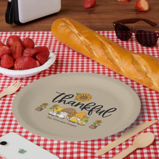 感謝の小さなひまわり格言家族 ペーパープレート (ピクニック)