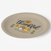 感謝の小さなひまわり格言家族 ペーパープレート (アングル)