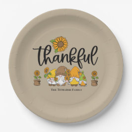 感謝の小さなひまわり格言家族 ペーパープレート