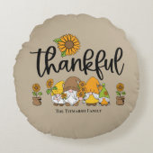 感謝の小さなひまわり格言家族 ラウンドクッション (正面)
