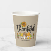 感謝の小さなひまわり格言家族 紙コップ (裏面)