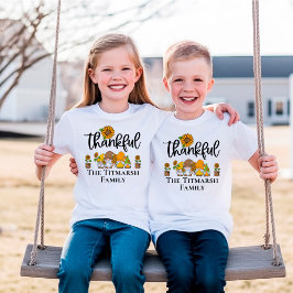 感謝の小さなひまわり格言家族 Tシャツ