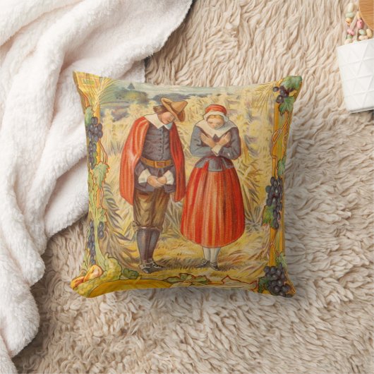 感謝の巡礼者 感謝祭のクッション クッション (ブランケット)