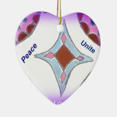 「感謝の平和ラブユナイト」マンダラアートプリント セラミックオーナメント (右)