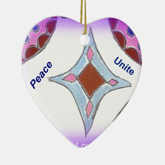 「感謝の平和ラブユナイト」マンダラアートプリント セラミックオーナメント (右)