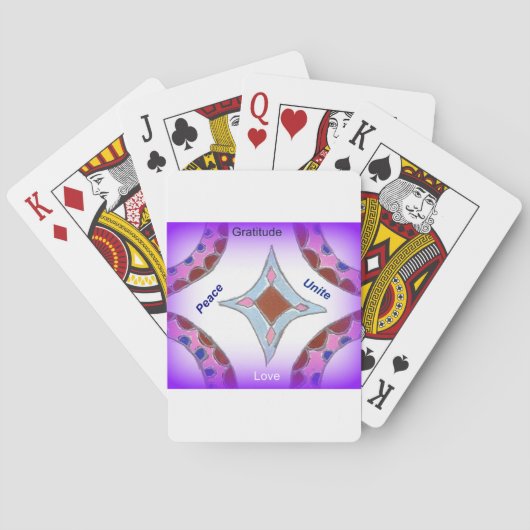 「感謝の平和ラブユナイト」マンダラアートプリント トランプ (裏面)
