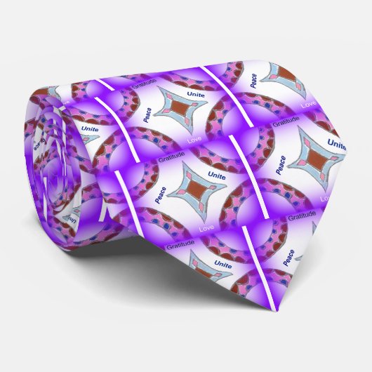 「感謝の平和ラブユナイト」マンダラアートプリント ネクタイ (ロール)