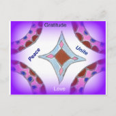 「感謝の平和ラブユナイト」マンダラアートプリント ポストカード (正面)