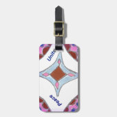 「感謝の平和ラブユナイト」マンダラアートプリント ラゲッジタグ (正面縦)