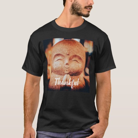 感謝の幸せな仏陀 Tシャツ (正面)