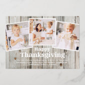 感謝の幸せな感謝モダン国素朴 箔シーズンカード (裏面)