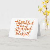 感謝の幸せな筆文字 カード (黄色い花)