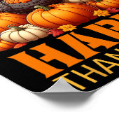 感謝の幸せな賛美感謝祭のターク ポスター (角)