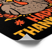 感謝の幸せな賛美感謝祭のターク ポスター (角)