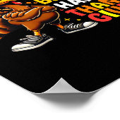 感謝の幸せな賛美感謝祭のターク ポスター (角)