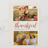 感謝の幸モダン福の感謝写真カード シーズンカード (正面/裏面)