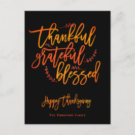 感謝の幸賛美せな感謝祭の名前 シーズンポストカード