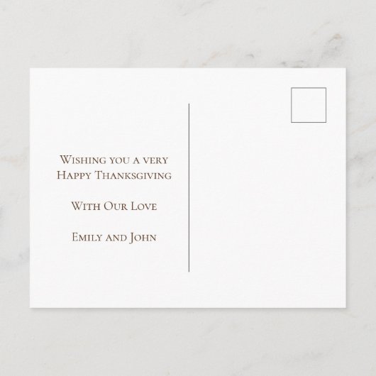 感謝の幸賛美せな感謝祭の名前 シーズンポストカード (裏面)