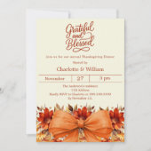 感謝の弓賛美フローラオレンジ感謝祭 招待状 (正面)