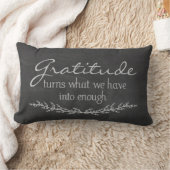 感謝の引用文を黒い黒板に ランバークッション (ブランケット)