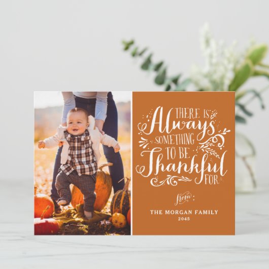 感謝の引用文オレンジ感謝撮影カード サンキューカード (スタンド正面)