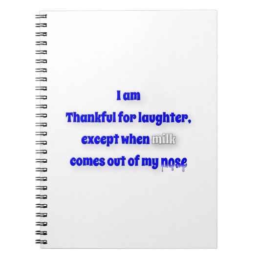 感謝の引用文 – 私は笑い、例えば… ノートブック (正面)