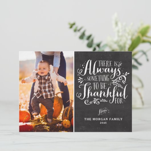 感謝の引用文Chalkboard感謝状 サンキューカード (スタンド正面)