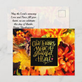 感謝の心で感謝を捧げる 感謝祭 ポストカード (正面/裏面)