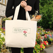 感謝の心に満ちた心のトートバッグ - エレガント ラージトートバッグ