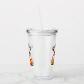 感謝の心を持つ人々の感謝祭の感謝のターキー アクリルタンブラー (左)