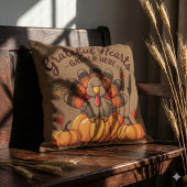 感謝の心を持つ人々の感謝祭の感謝のターキー クッション