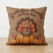 感謝の心を持つ人々の感謝祭の感謝のターキー クッション