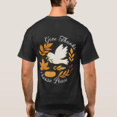 "感謝の心を表して、平和を選ぶ" Tシャツ (裏面)