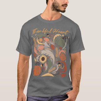 感謝の心 キリスト教の秋の引用 スクープ ファミリー Tシャツ