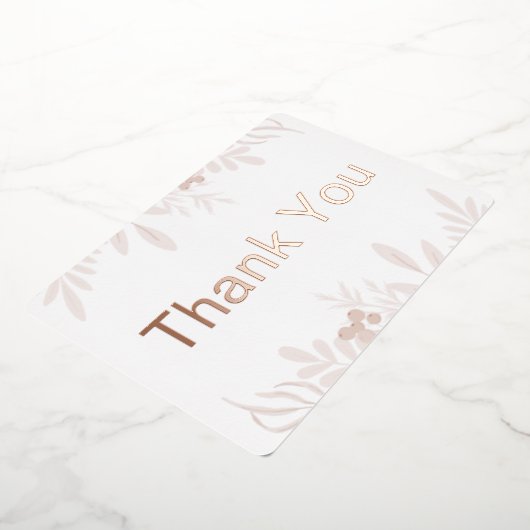 感謝の心:シンプルな感謝カード 箔招待状 (回転した状態)