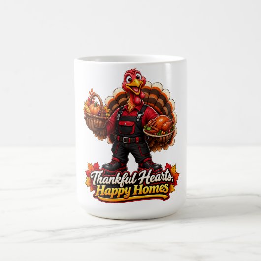 感謝の心、幸せな家庭 コーヒーマグカップ (中央)