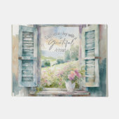 感謝の心 水彩花 ウィンドウ ドアマット (正面)