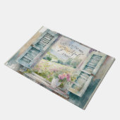 感謝の心 水彩花 ウィンドウ ドアマット (アングル)