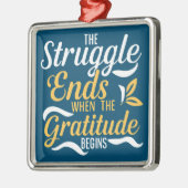 感謝の念が始まると争いが終わる メタルオーナメント (左)