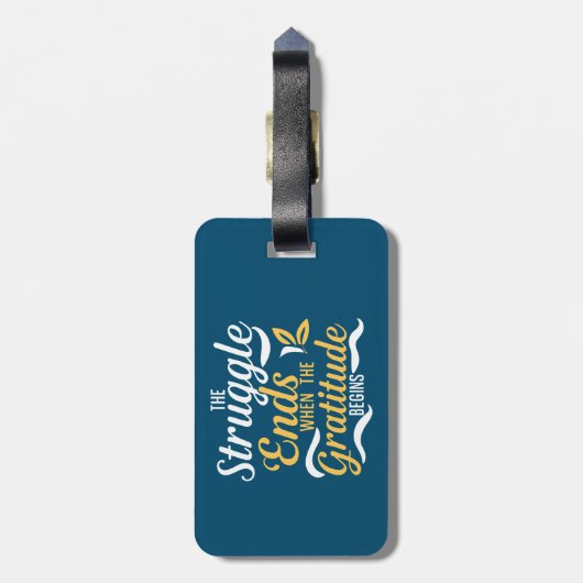 感謝の念が始まると争いが終わる ラゲッジタグ (裏面縦)