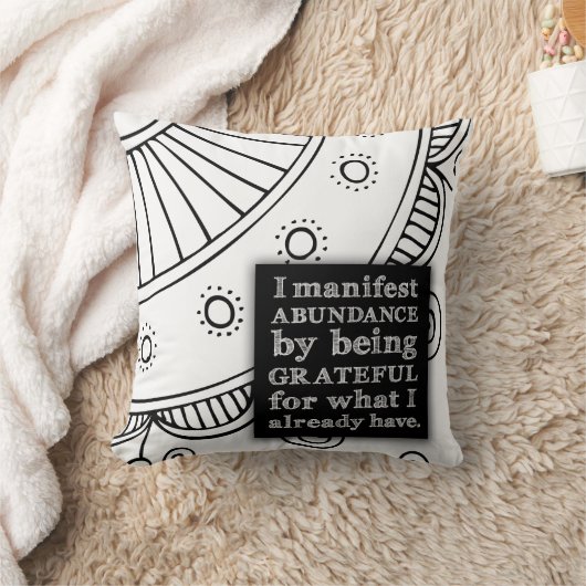 感謝の念を表して実に豊かになる クッション (ブランケット)