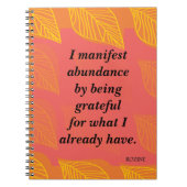 感謝の念を表して実に豊かになる ノートブック (正面)