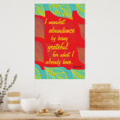 感謝の念を表して実に豊かになる ポスター (キッチン)