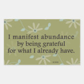 感謝の念を表して実に豊かになる 長方形シール (正面)