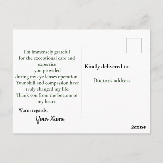 感謝の想い新たに ポストカード (裏面)