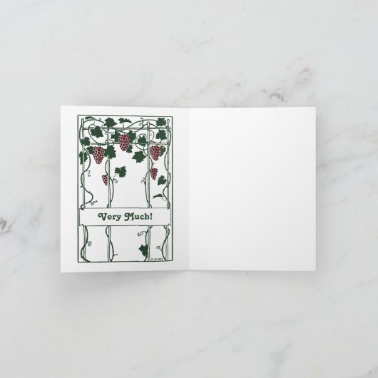 感謝の意を表すつる植物-アールデコエレガント- サンキューカード (内部)